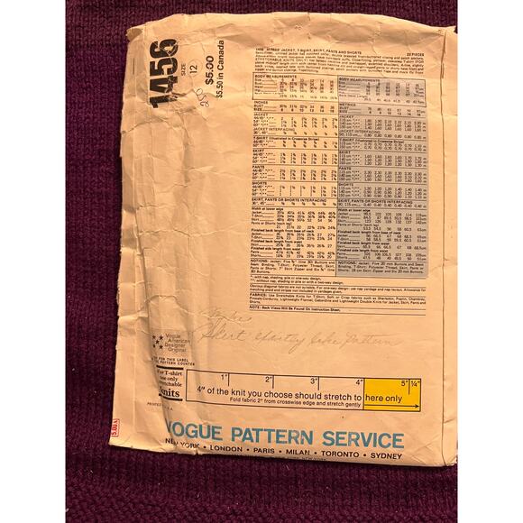 Vogue pattern 1456 suit blazer pencil skirt pants shorts bill blass size 12 - Picture 3 of 6